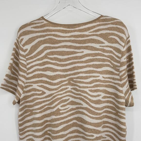 J. McLaughlin Morrison sweater XL animal print modal blend oatmeal white NEW - Picture 4 of 7